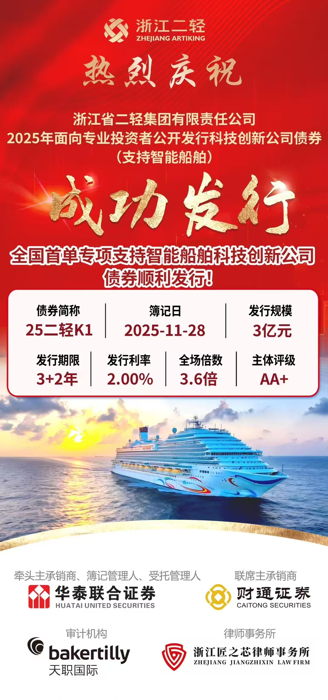 省二輕集團發行全國首單專項支持智能船舶科創債券